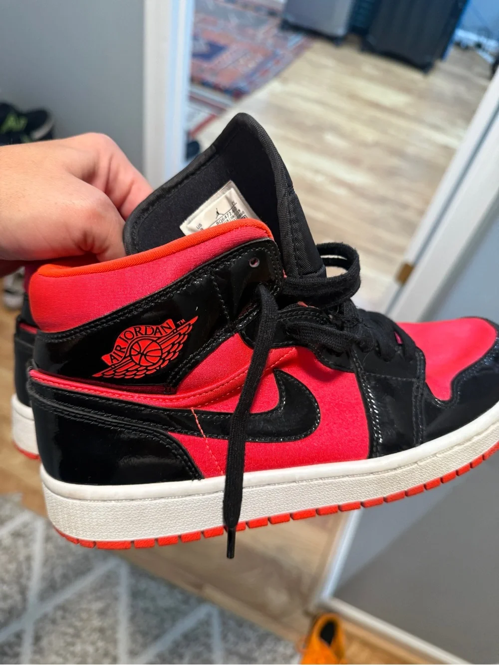 Jordan Kids High-Top Sneakers in Red and Black